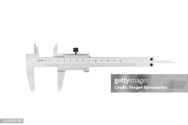 vernier caliper isolated on white background - compas de calibrage photos et images de collection
