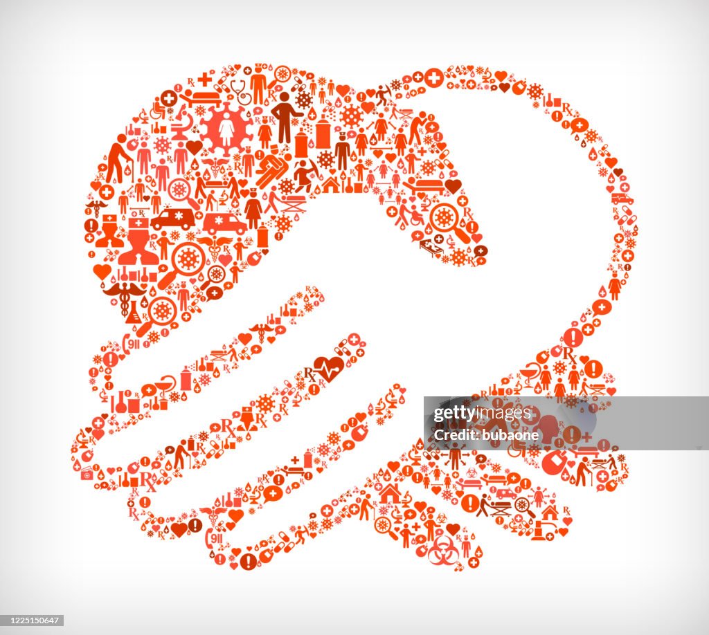 Handshake Flu Coronavirus Pictogram Patroon