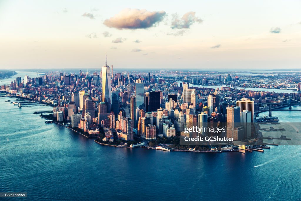 Aerial Views of Manhattan Island, New York - Cities under COVID-19 Series