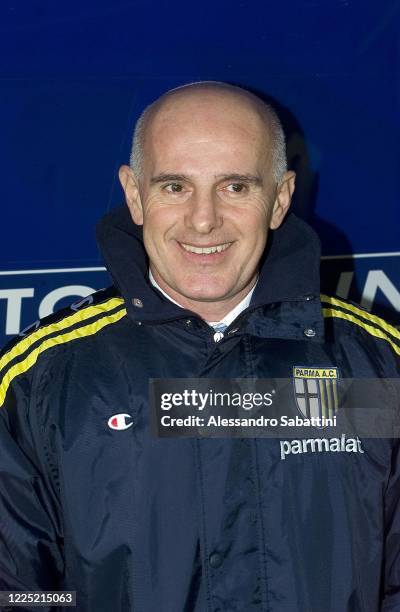 Arrigo Sacchi head coach of Parma Calcio poses for photo during the Serie A 2000-01 Italy.