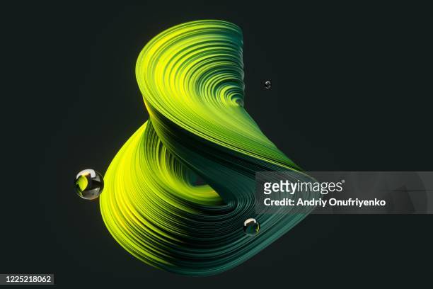 abstract twisted shape representing closed loops, circular economy,and regenerative energy. - ideas generation foto e immagini stock