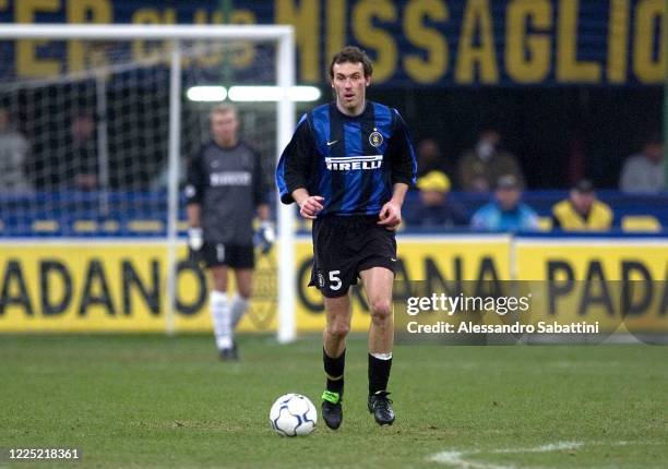 Laurent Blanc of FC Internazionale in action during the Serie A 2000-01, Italy.