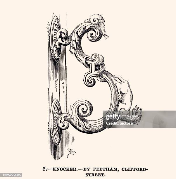 ilustraciones, imágenes clip art, dibujos animados e iconos de stock de symbolic knocker fomentando la paciencia. (xxxl) - llamar a la puerta