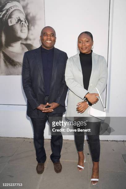 David Lammy MP and Lady Tettey attend the unveiling of 'Breath is Invisible', a new public art project, launching with an installation of works by...