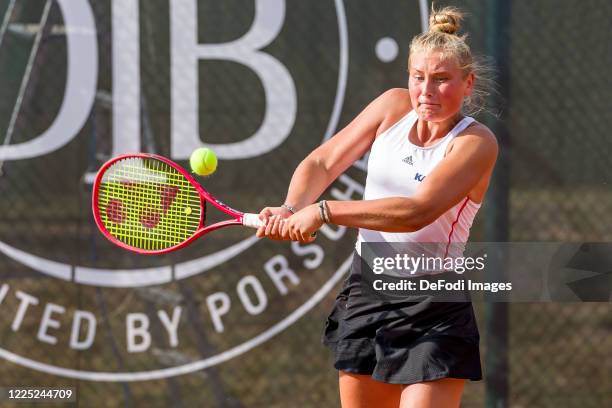Caroline Werner controls the ball during a match against Katharina Gerlach at the intermediate round of the Women's DTB German Pro Series 2020 on...