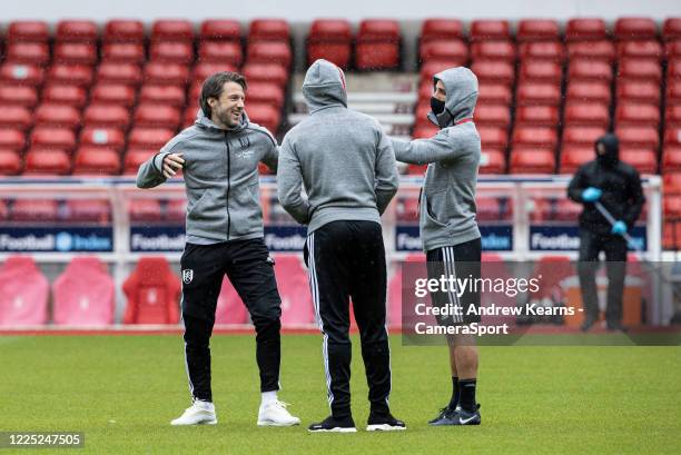 Fulham players inspecting the pitch before the match during the Sky Bet Championship match between Nottingham Forest and Fulham at City Ground on...