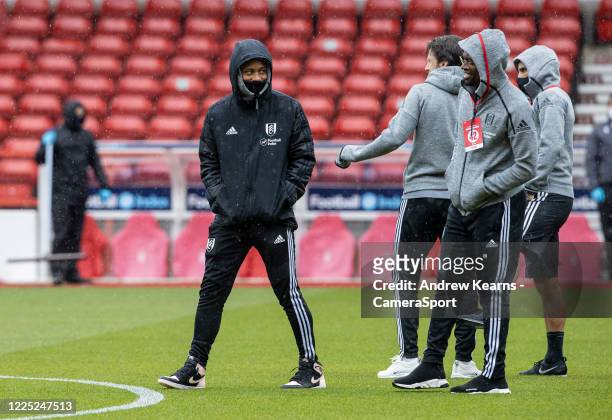 Fulham players inspecting the pitch before the match during the Sky Bet Championship match between Nottingham Forest and Fulham at City Ground on...