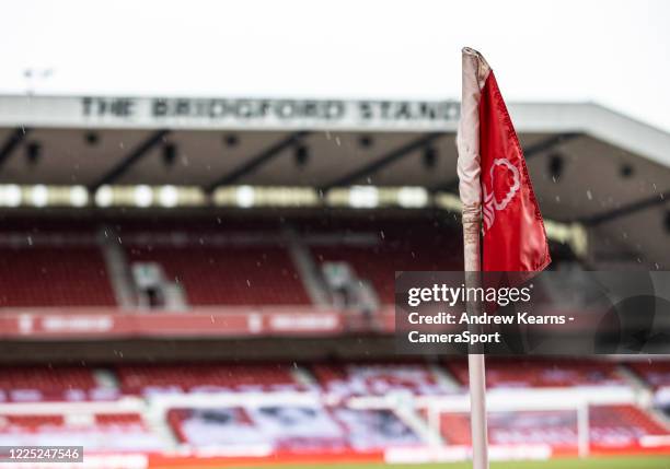 General view of the City Ground stadium during the Sky Bet Championship match between Nottingham Forest and Fulham at City Ground on July 7, 2020 in...