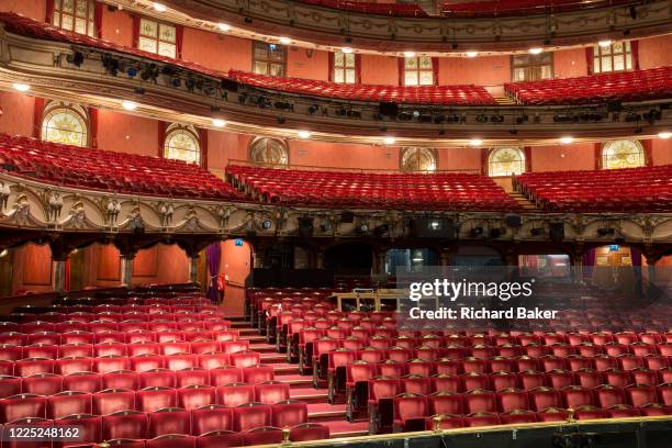 The empty auditorium of the London Coliseum, home of English National Opera ENO, remains closed for performances during the Coronavirus pandemic...