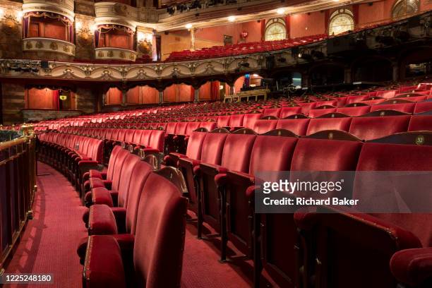 The empty auditorium of the London Coliseum, home of English National Opera ENO, remains closed for performances during the Coronavirus pandemic...