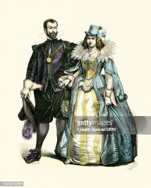 Historical Fashions 17th Century Fashion Of The Netherlands High-Res Vector  Graphic - Getty Images