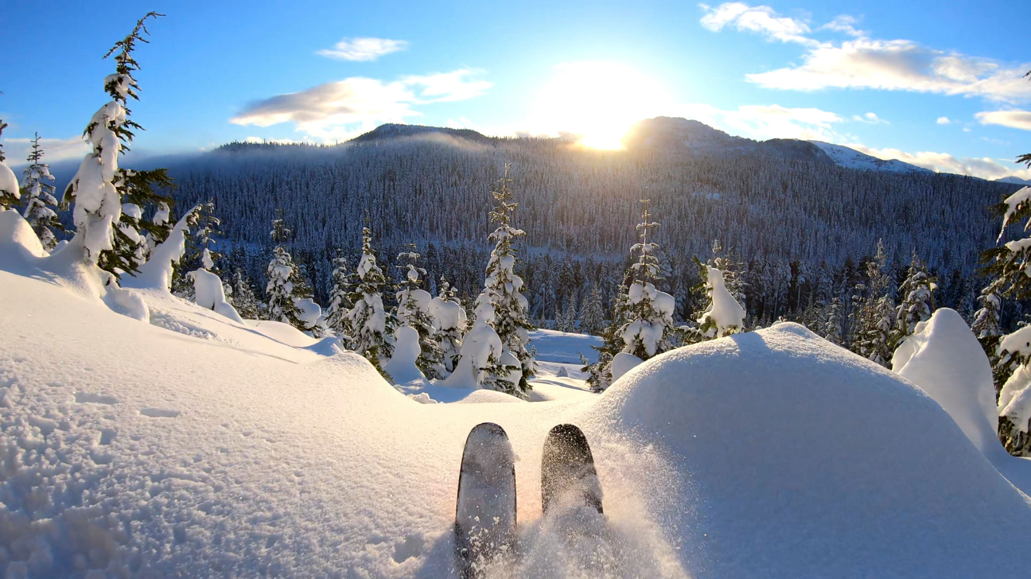 skiing snow