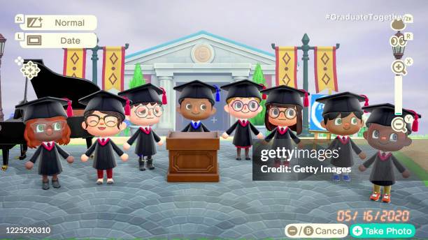 In this screengrab, Animal Crossing characters speak during Graduate Together: America Honors the High School Class of 2020 on May 16, 2020.