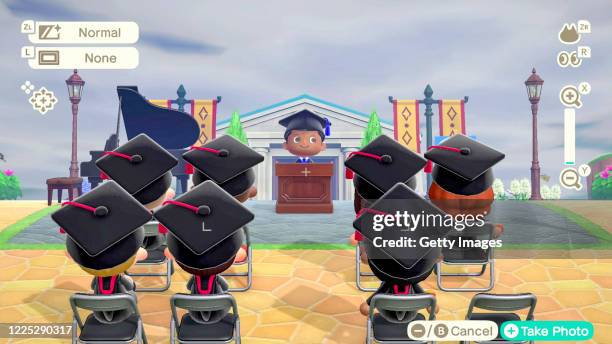 In this screengrab, Animal Crossing characters speak during Graduate Together: America Honors the High School Class of 2020 on May 16, 2020.