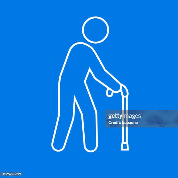 alter mann mit einer rohrikone - one man only stock illustrations stock-grafiken, -clipart, -cartoons und -symbole