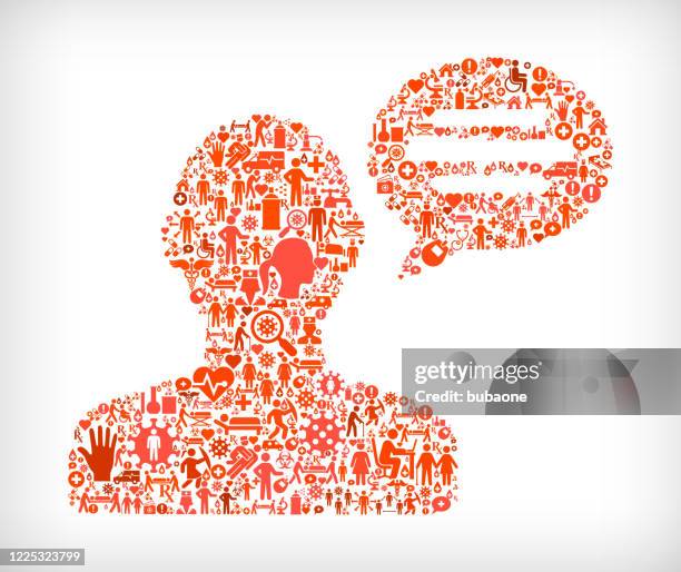 man & chatbubble flu coronavirus icon pattern - nurses talking stock illustrations