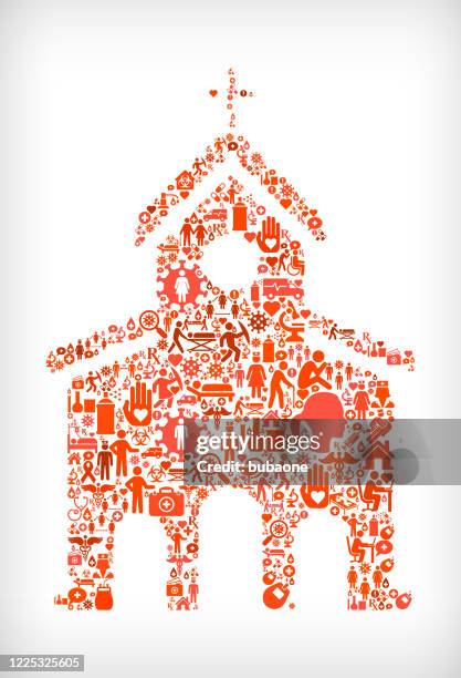 church flu coronavirus icon pattern - church sanctuary stock illustrations