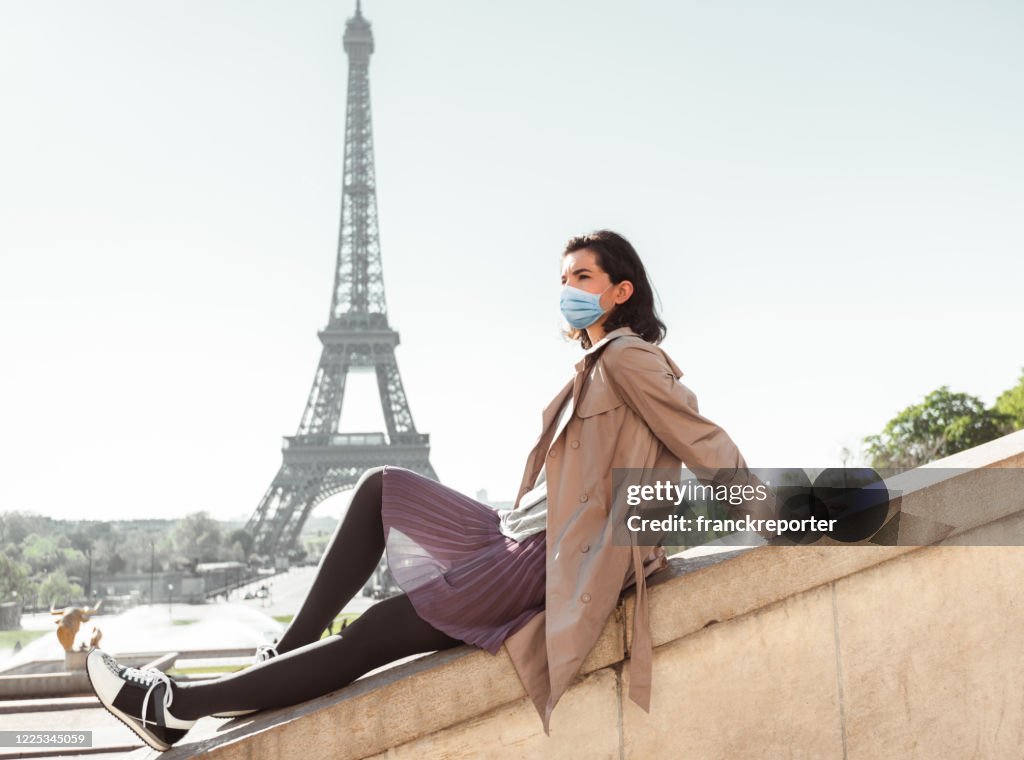 Turista en París durante el covid19