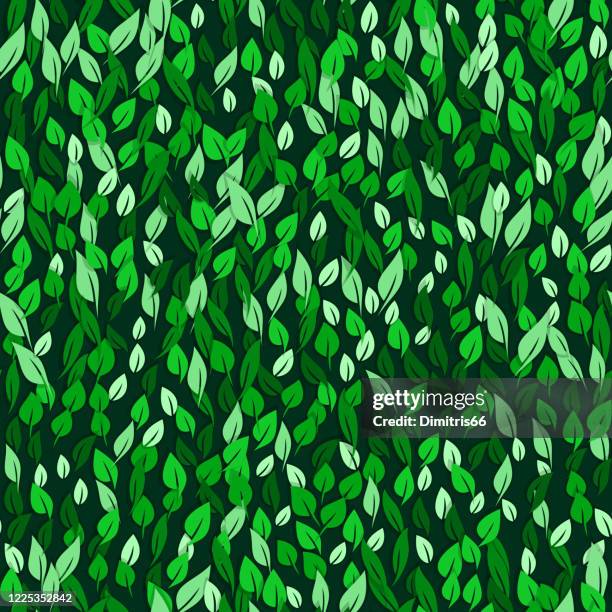 綠手繪葉無縫背景 - 樹籬 幅插畫檔、美工圖案、卡通及圖標