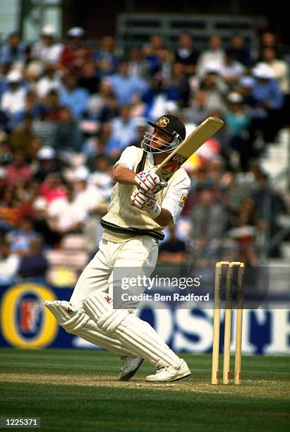 Mark Waugh of Australia in action during the Sixth Ashes Test match against England at the Kennington Oval in London. England won the match by 161...