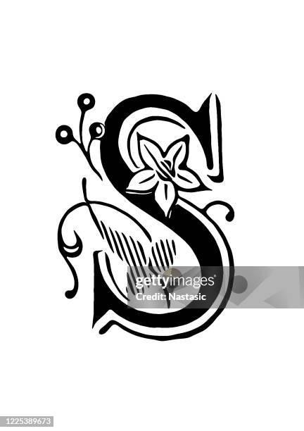 ornate letter s - letter s stock illustrations