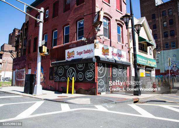 Restaurant is closed on the corner of Branford Place and Halsey Street during Newark’s city wide shelter-in-place mandate during the ongoing...