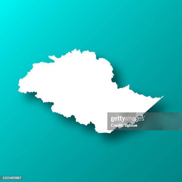 gilgit baltistan map on blue green background with shadow - kashmir stock illustrations