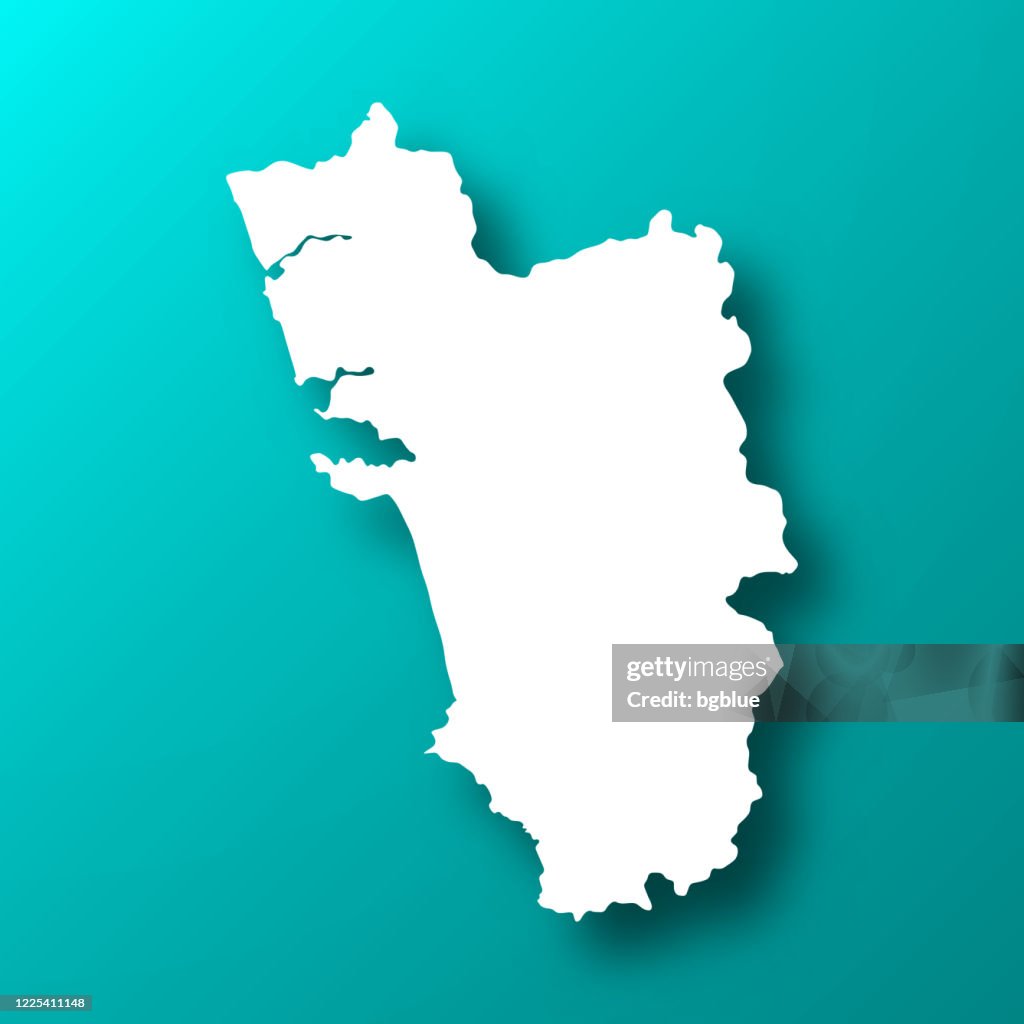 Contour Map Goa Goa Map On Blue Green Background With Shadow High-Res Vector Graphic ...