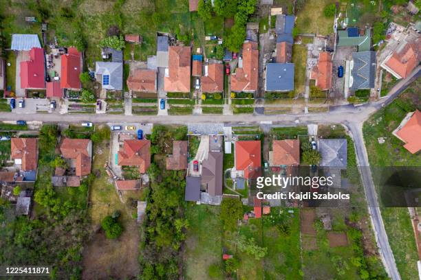 flying over city area - hungary countryside stock pictures, royalty-free photos & images
