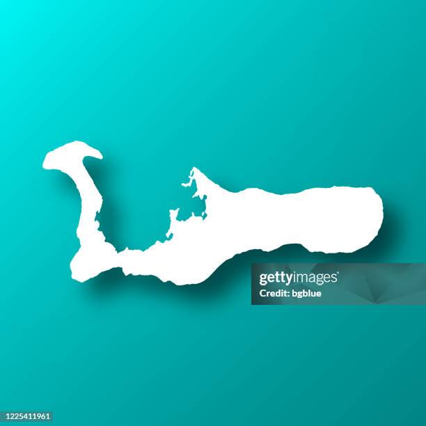 grand cayman map on blue green background with shadow - georgetown stock illustrations