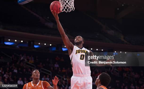 Gabriel Olaseni of the Iowa Hawkeyes at Madison Square Garden on November 20, 2014 in New York City.