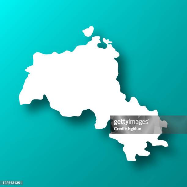 kurdistan map on blue green background with shadow - erbil stock illustrations