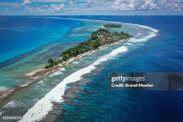 aerial of tuvalu - tuvalu stock pictures, royalty-free photos & images