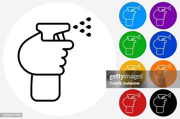disinfectant spray icon - using multiple devices at home stock illustrations