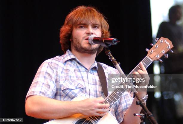 Jack Black of Tenacious D performs during Neil Young's 16th Annual Bridge Benefit at Shoreline Amphitheatre on October 27, 2002 in Mountain View,...