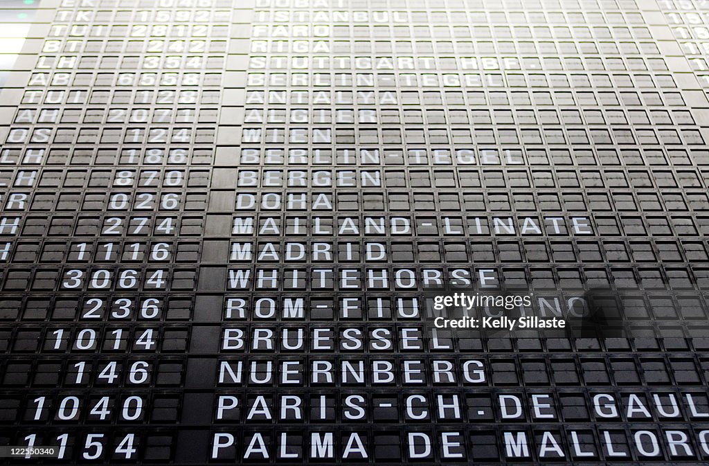 Flight departure sign