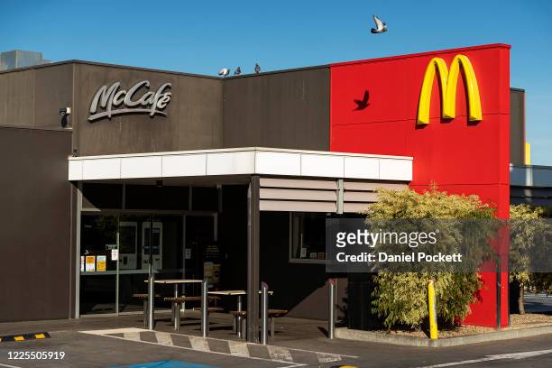 McDonald's Fawkner is seen re-opened on May 18, 2020 in Melbourne, Australia. McDonald's has closed 12 restaurants across Melbourne for deep cleaning...