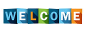 WELCOME colorful typography banner