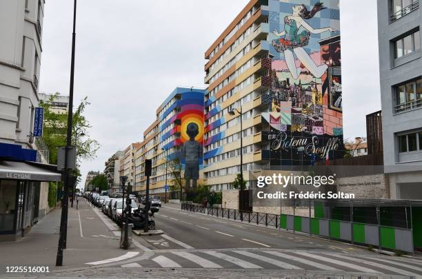 Mural paintings in 13th Paris, HLM district during the confinement of the French due to an outbreak of the coronavirus on May 07, 2020 in Paris,...