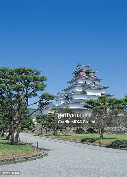 aizuwakamatsu castle, aizuwakamatsu, fukushima, japan - 福島 ストックフォトと画像