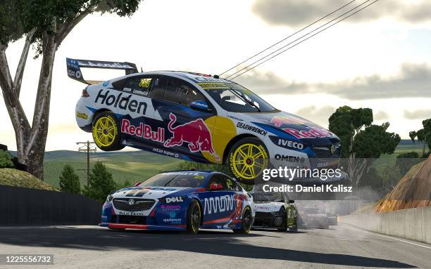 Craig Lowndes, Supercars star drives the Red Bull Holden Racing Team Holden Commodore ZB during the Supercars Celebrity Eseries race at Mount...