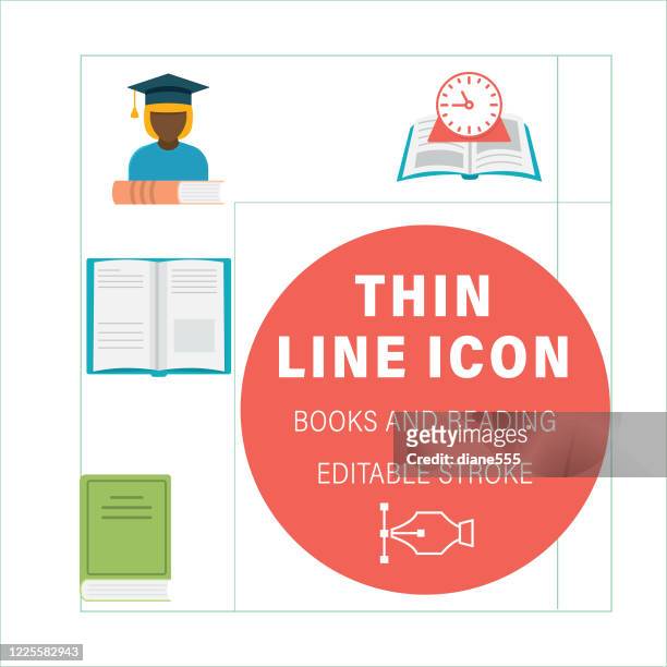 education & textbooks line icons - book club stock illustrations
