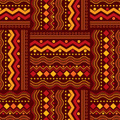 Seamless African Zigzag and Line Design Pattern