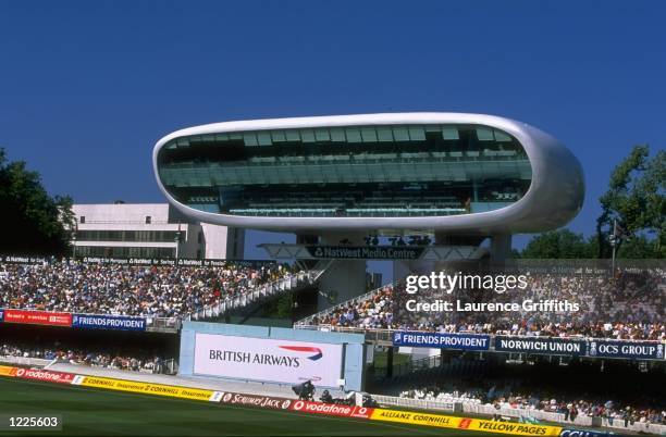General view of the new media centre during the second test between England and New Zealand played at Lords in London. England. \ Mandatory Credit:...