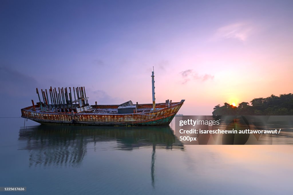 Abandoned rusty ship going rusty