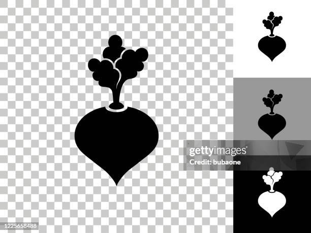 turnip icon on checkerboard transparent background - turnip stock illustrations