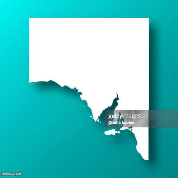 ilustraciones, imágenes clip art, dibujos animados e iconos de stock de mapa de australia meridional sobre fondo verde azul con sombra - adelaida
