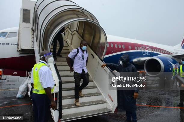 Passengers on arrival from Abuja to Lagos at Murtala Muhammed International Airport, Alpha hall on July 8, allowing passengers to fly from...