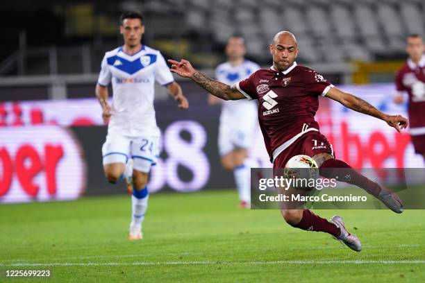 Simone Zaza of Torino FC in action during the the Serie A match between Torino Fc and Brescia Calcio. Torino Fc wins 3-1 over Brescia Calcio.