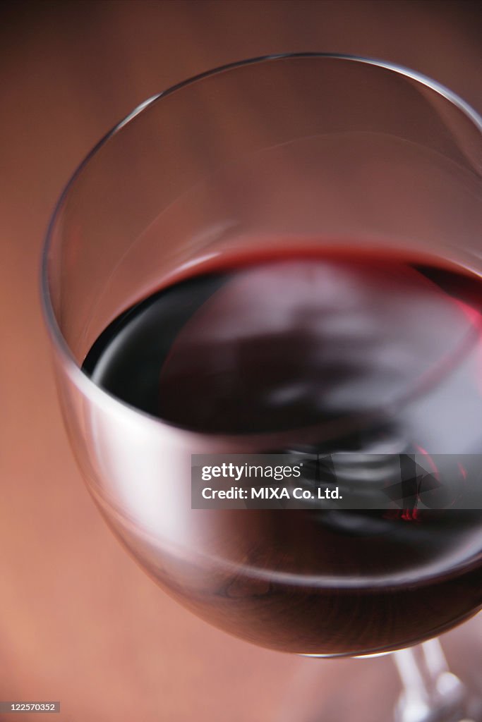 A glass of red wine